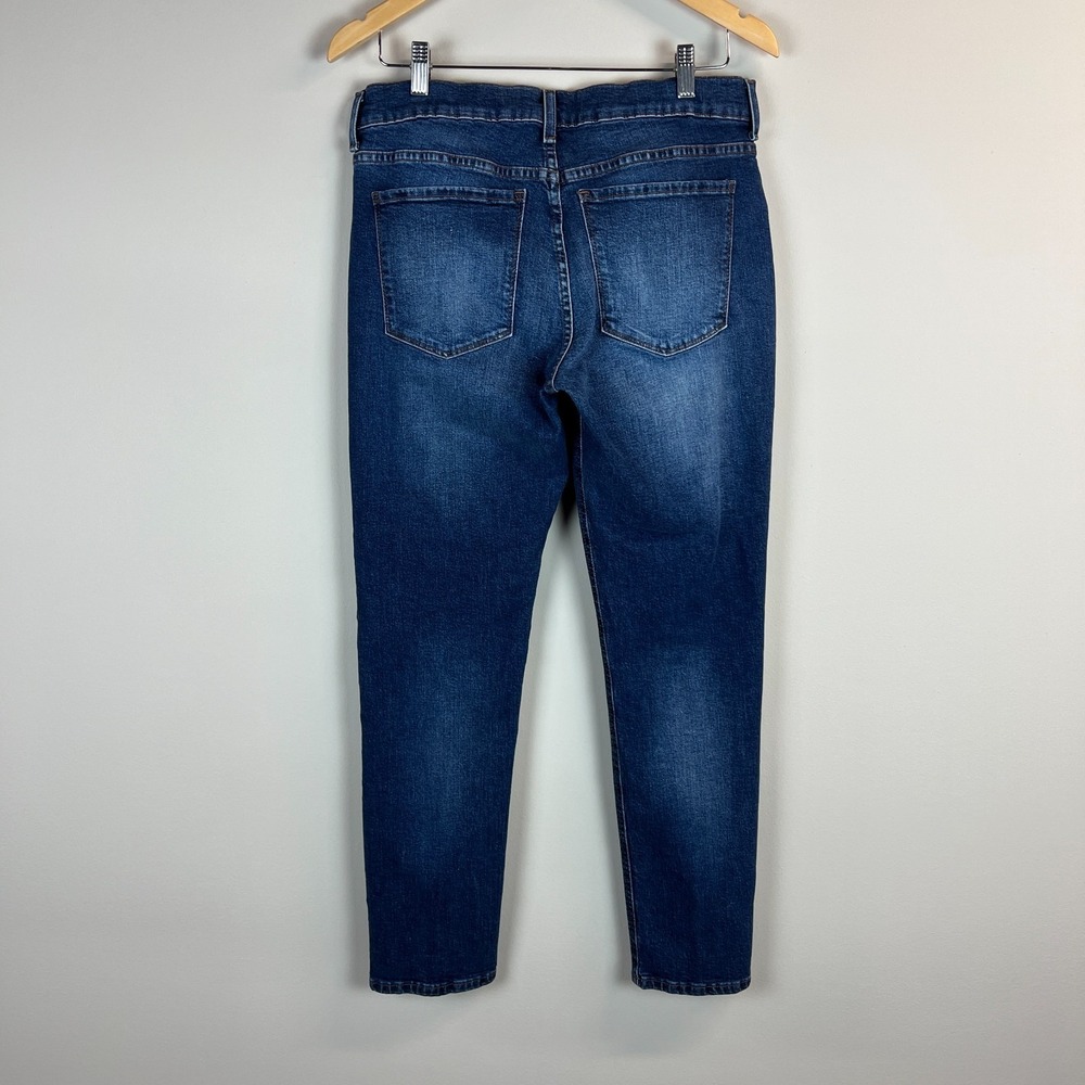 Mott & Bow Boyfriend Jeans Womens 30 Blue Dark Wash Denim Mid Rise Stretch 30x29 - Picture 3 of 14